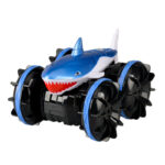 Children's amphibious shark stunt car rotating 2.4G wireless watch remote control electric toy car model