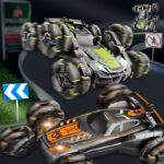 Six-wheel swing arm climbing stunt car 2.4G remote control off-road racing children's spray rotating toy car model - Image 3