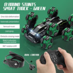 DM-558 Eight Wheel Stunt Drift Spray Remote Control Car, Specification:Dual Control(Green) - Image 2