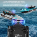 LS-XDU/RC B5 High Speed Remote Control Toy Boat with Colorful Light(Blue) - Image 8