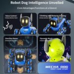 JJR/C Q200 Small Eight-wheeled Multi-function Remote Control Robot Dog(Blue) - Image 4