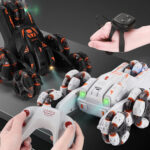 MoFun Five-wheeled Stunt Car 360-degree Swing Arm 2.4G Multifunctional RC Car, specifications:Double control(Grey) - Image 6