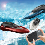 Children Mini Wireless Electric Speedboat Model Boat Simulation Remote Control Toy Boat(Blue) - Image 7