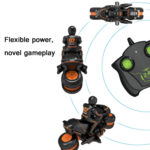 2.4G Remote Control Motorcycle Drifting Rotating High-Speed Side-Tracking Off-Road Motorcycle(Black Orange) - Image 5