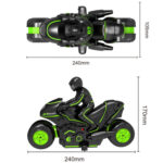 2.4G Remote Control Motorcycle Drifting Rotating High-Speed Side-Tracking Off-Road Motorcycle(Black Orange) - Image 7