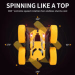 2.4G Remote Control Drift Roll Double-sided Stunt Car With Lights(Blue) - Image 3