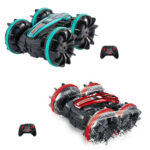 2.4G Amphibious Stunt Remote Control Car Double-sided Rolling Driving Children Electric Toys(Red) - Image 2