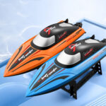812 High-Speed RC Boat Large Horsepower Speedboat Long Endurance Waterproof Boys Water Toy Single Battery(Orange) - Image 2