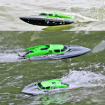 EB02 2.4G Wireless RC Boat Circulating Water-Cooled High-Speed Speedboat Racing Boat Model Toy(Green) - Image 13