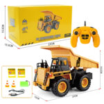2.4G RC Dumper Truck Simulation Engineering Vehicle Model Children Electrical RC Truck Toy(Yellow) - Image 4
