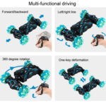 2.4G Spray RC Car Gesture Sensor Music Lights Twist Stunt Drift Car Double Side Driving Buggy Toy, Color: Handle+Watch RC Blue - Image 12