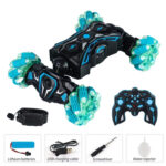 2.4G Spray RC Car Gesture Sensor Music Lights Twist Stunt Drift Car Double Side Driving Buggy Toy, Color: Handle+Watch RC Blue - Image 2