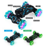 2.4G Spray RC Car Gesture Sensor Music Lights Twist Stunt Drift Car Double Side Driving Buggy Toy, Color: Handle+Watch RC Blue - Image 4