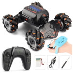 Children RC Car Toy Lights Electric Gesture Sensor Remote Control Twisting Stunt Car, Color: Orange Dual RC(1:12)