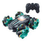 2.4G Stunt RC Car Drift Car Double-sided Racing Tumble Buggy Toy, Style: Single RC Green