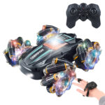 2.4G Stunt RC Car Drift Car Double-sided Racing Tumble Buggy Toy, Style: Dual RC Green Light Wheel