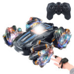 2.4G Stunt RC Car Drift Car Double-sided Racing Tumble Buggy Toy, Style: Dual RC Blue Light Wheel