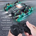 2.4G Stunt RC Car Drift Car Double-sided Racing Tumble Buggy Toy, Style: Dual RC Green Light Wheel - Image 6