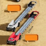 Folding Catapult Car Transformable Track Car Children Simulated Container Storage Car(Red) - Image 2